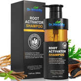 Dr. Healdy Root Activator Shampoo bottle showcases sulfate-free formula for daily scalp cleansing