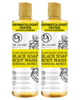 DR.JACOBS NATURALS African Black Soap bottle for daily cleansing and moisturizing.