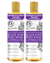 DR.JACOBS NATURALS African Black Liquid Soap bottle with lavender sage offers a soothing cleanse.
