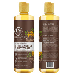 DR.JACOBS NATURALS Castile Soap pour captures smooth lather for a refreshing shower.