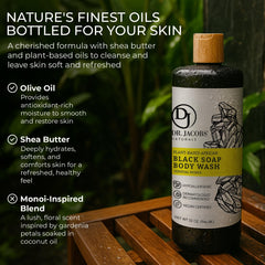 DR.JACOBS NATURALS Rich lather swirl showcasing luxurious gel texture for pampering cleansing.