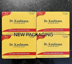 Dr. Kauffmann sulfur soap lather forming during daily rinse.