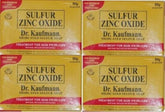 Dr. Kauffmann medicated sulfur soap four bars in packaging for daily cleansing.