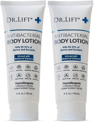 DR. LIFT antibacterial body lotion front view shows two-pack convenience for everyday protection