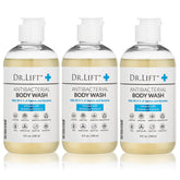 DR. LIFT antibacterial body wash 8oz bottle delivers gentle cleansing and lasting hydration.