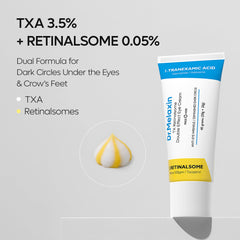 Close-up of the Dr.Melaxin TX Tranexamic Eye Cream jar for under-eye care
