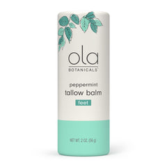 Dr. Mercola Ola Tallow Balm Foot Peppermint bottle for easy, refreshing foot care.