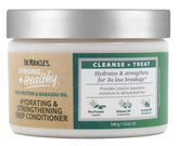 Dr. Miracle's Deep Conditioner bottle being poured for rich moisture.