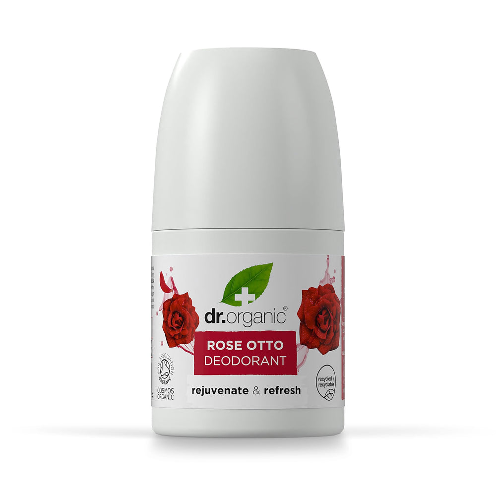 Dr Organic Rose Otto Deodorant stick with a floral rose scent for daily freshness