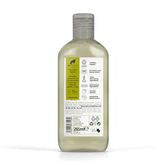 Dr. Organic Tea Tree Shampoo bottle back with ingredient notes