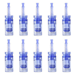 Dr Pen microneedling cartridge closeup with 12-pin 0-25mm needles for at-home use
