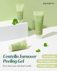 DR.PEPTI Centella Turnover Gel bottle pump highlights even application and gentle exfoliation