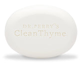 Dr. Perry's CleanThyme cleansing bar forms a gentle foamy cleanse for face and body.