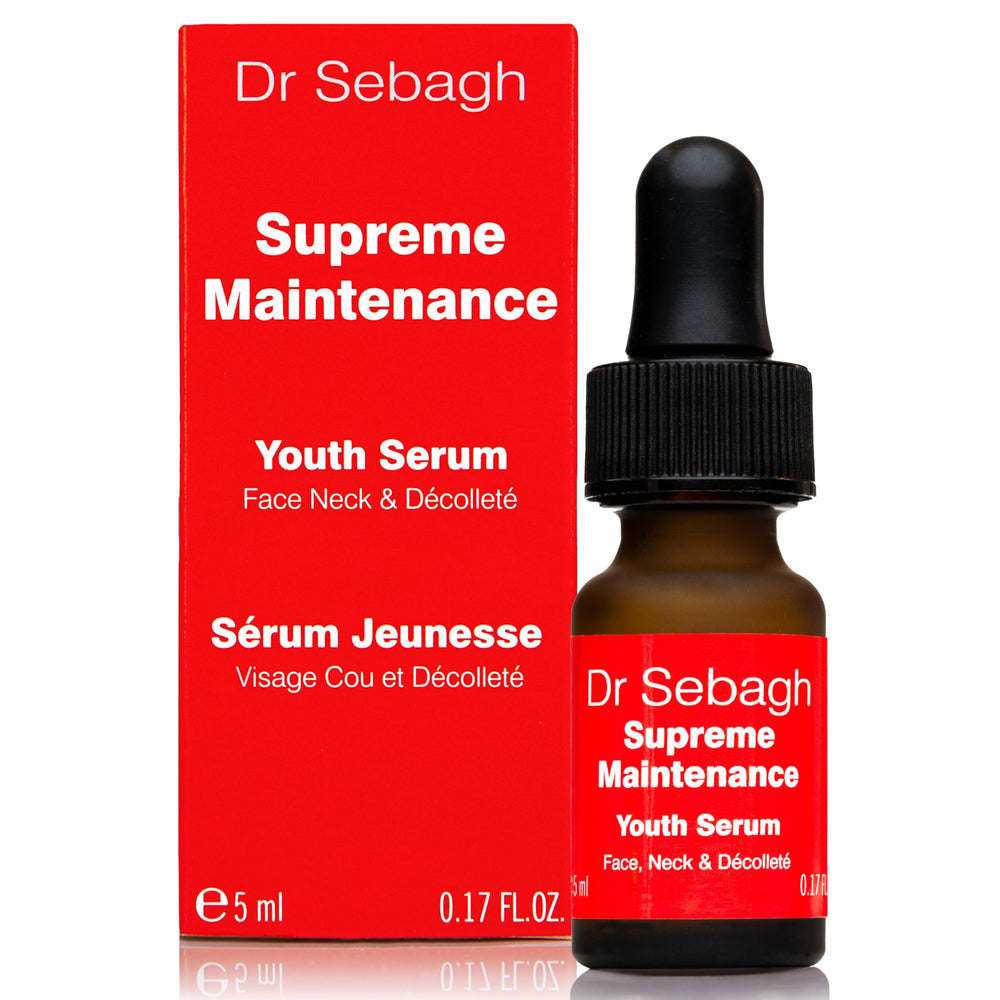 Dr Sebagh Supreme Maintenance Youth Serum bottle on a clean surface showing hydration-ready skin implications