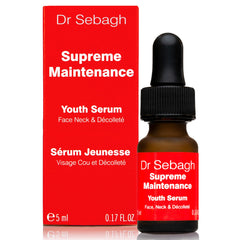 Dr Sebagh Supreme Maintenance Youth Serum bottle on a clean surface showing hydration-ready skin implications