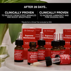 Label on Dr Sebagh serum highlighting award-winning status and luxury appeal