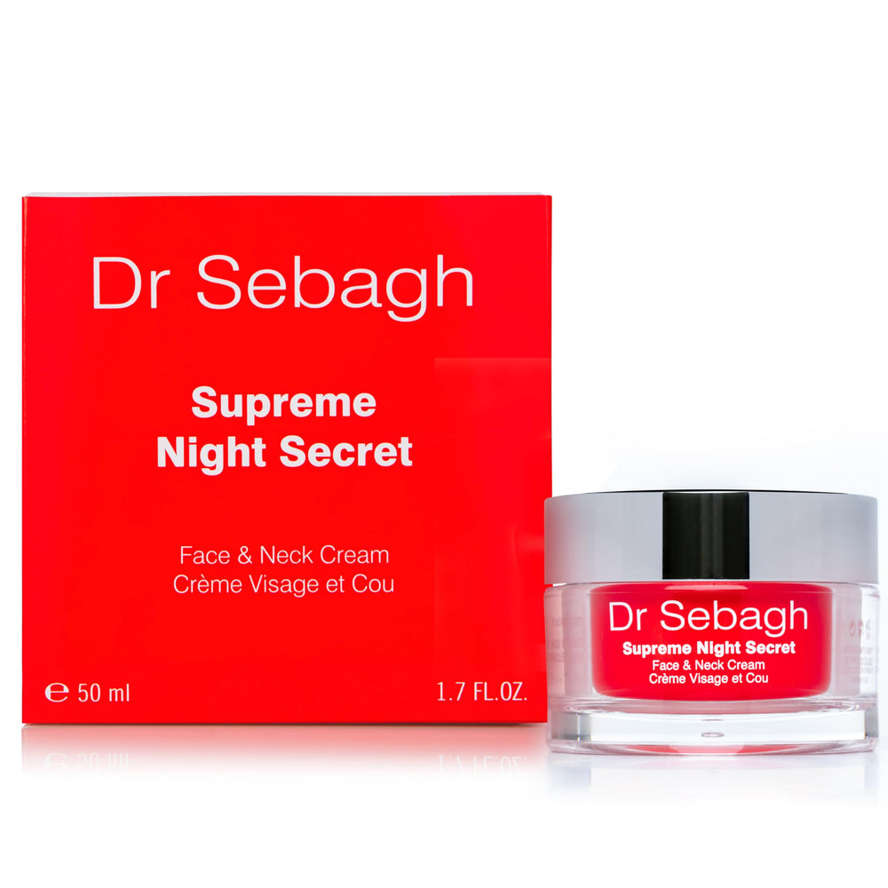Dr Sebagh Supreme Night Secret bottle close-up highlighting luxe packaging for overnight hydration