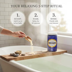 Dr. Singha's mustard bath bottle shown on shelf for self-care