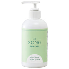Dr Song Benzoyl Peroxide Wash 4% bottle for targeted acne care on face and body.