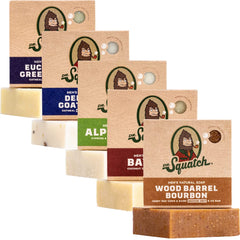 Dr. Squatch Alpine Sage bar close-up showing natural lather and freshness