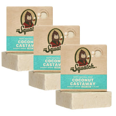 Dr. Squatch Coconut Castaway bar lathers richly for daily cleansing.