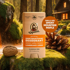 Dr. Squatch 2-pack display of aluminum-free deodorant.