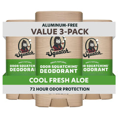 Dr. Squatch Cool Fresh Aloe deodorant stick provides all-day freshness.