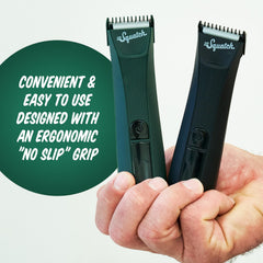 No-slip ergonomic grip on Groin Guardian blades
