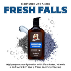 Dr. Squatch lotion bottle Fresh Falls with a crisp, refreshing scent.