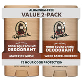 Dr. Squatch Maverick Musk deodorant stick offers natural protection.