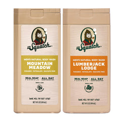 Dr. Squatch Mountain Meadow bottle shows natural cleansing with lasting fragrance for daily wash.