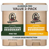 Dr. Squatch Pine Tar and Summer Citrus deodorant stick for all-day freshness