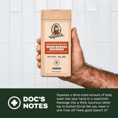 Dr. Squatch Natural ingredients label emphasizes hydration and nourishment.