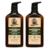 Dr. Squatch Pine Tar Lotion bottle close-up for fast, non-greasy hydration.