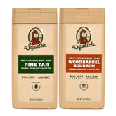 Dr. Squatch Pine Tar + Wood Barrel Bourbon bottle with long-lasting scent