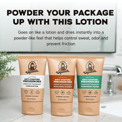 Dr. Squatch precision deo texture close-up with powder-like dry finish