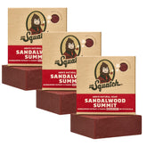 Dr. Squatch Sandalwood Summit bar soap front label highlights natural ingredients for a refreshing cleanse.