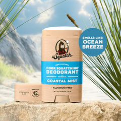Dr. Squatch Sandalwood Summit deodorant stick keeps you fresh daily.