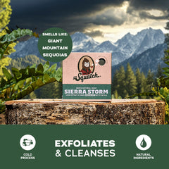 Dr. Squatch Sierra Storm close-up reveals natural texture and quality ingredients