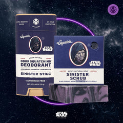Dr. Squatch Sinister Sticc deodorant offering aluminum-free protection.