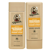 Dr. Squatch Summer Citrus shampoo bottle promotes refreshed, clean hair.
