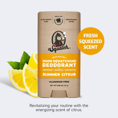 Dr. Squatch Summer Citrus soap bar side view highlights skin-nourishing ingredients
