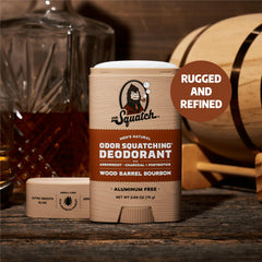 Dr. Squatch Wood Barrel Bourbon deodorant application swipe for fresh confidence