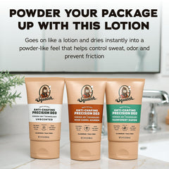Powder-finish after application of Dr. Squatch Wood Barrel Bourbon deodorant