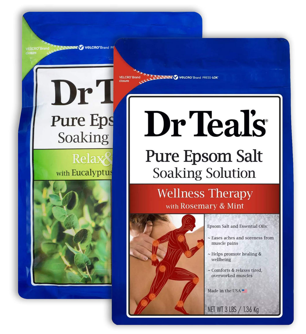 Dr Teal's eucalyptus spearmint bath salts in a two-pack for at-home relaxation