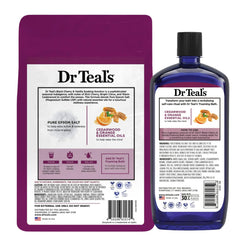 Dr Teal's Black Cherry & Vanilla aroma bottle ready to enrich a bath.