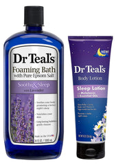 Dr Teal's Lavender Foaming Bath bottle with calming aroma for a peaceful soak.