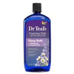 Dr Teal's Sleep Lotion applying after bath to nourish skin and promote restful sleep.