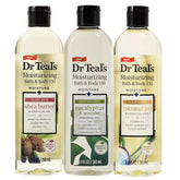 Dr Teal's rejuvenating eucalyptus bath oil bottle with a hydrating sheen.