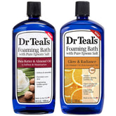 Dr Teal's Shea Butter & Almond Oil foaming bath bottle promotes softer, smoother skin
